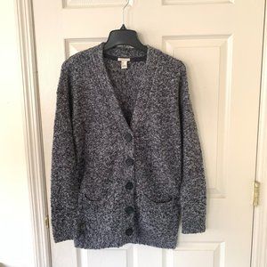 Forever21 Navy/Gray/White Speckled Cardigan Size S